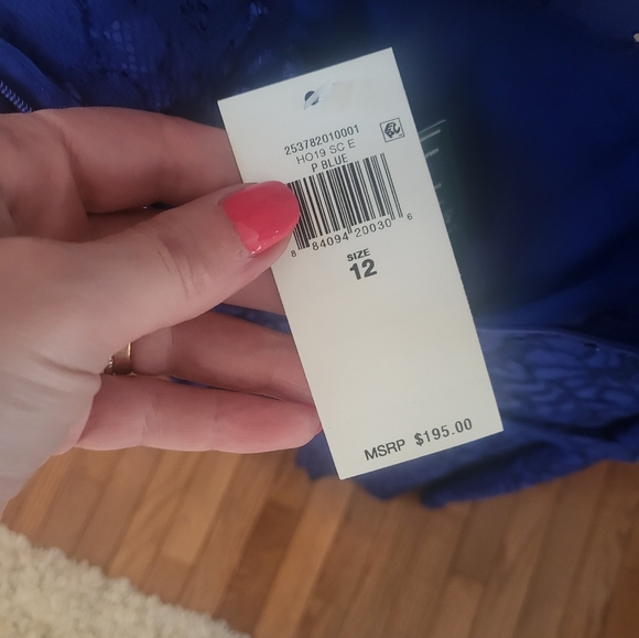 Ralph Lauren Lace Blue Dress NWT Sz 12 - Picture 7 of 8